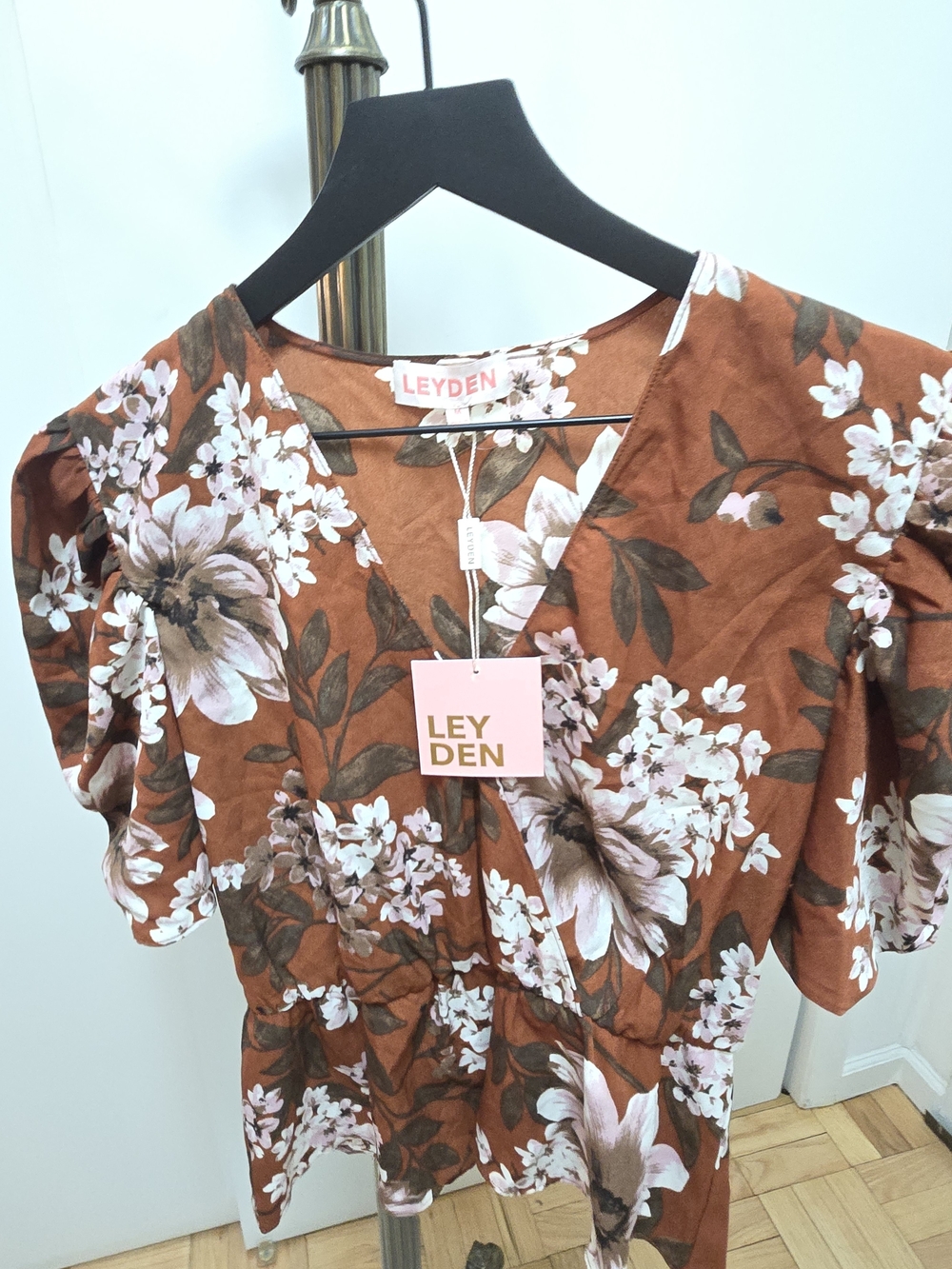 Leyden Rust Floral V-Neck Blouse